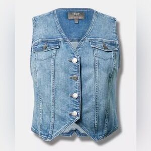 Torrid Blue Denim Button-Up Vest Size 1 (14/16) - New with Tags